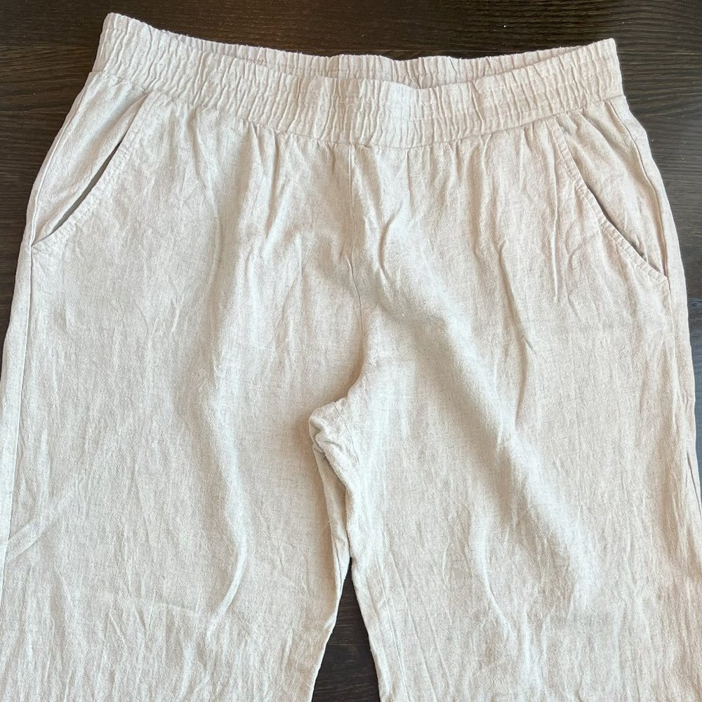 Wide Leg Linen Blend Pants